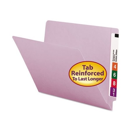 Smead Smead, REINFORCED END TAB COLORED FOLDERS, STRAIGHT TAB, LETTER SIZE, LAVENDER, 100PK 25410